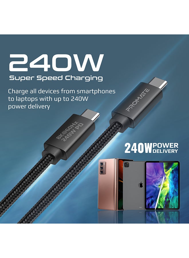 بروميت - كابل USB-C فائق الدقة 8K 60 هرتز، كابل USB 4 من النوع C - Image 1
