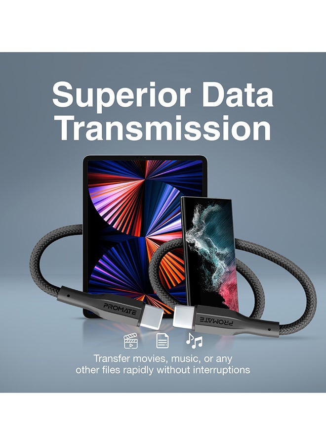 بروميت - كابل USB-C إلى USB-C توصيل طاقة ممتاز بقدرة 60 وات وشحن سريع من النوع C - Image 1