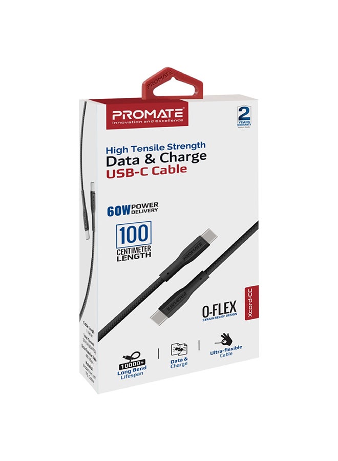 بروميت - كابل USB-C إلى USB-C توصيل طاقة ممتاز بقدرة 60 وات وشحن سريع من النوع C - Image 1