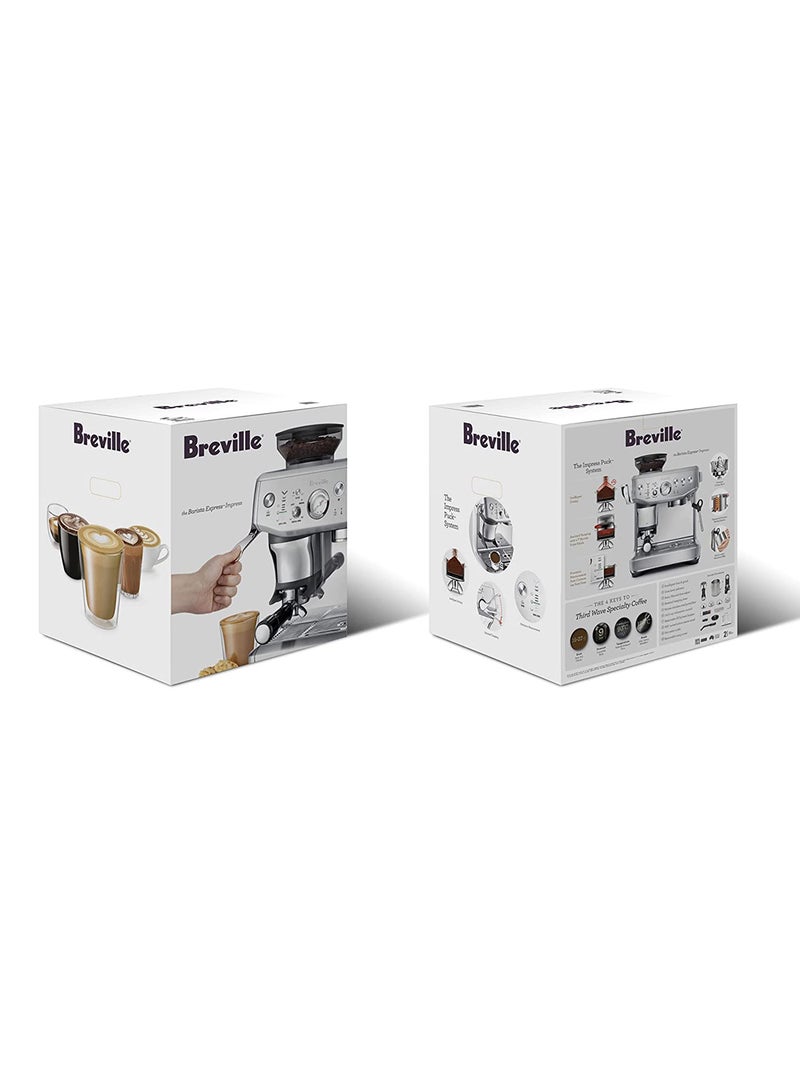 Breville The Barista Express Impress Coffee Maker (International Version) 2 L 1850 W BES876SST Sea Salt  - Image 3