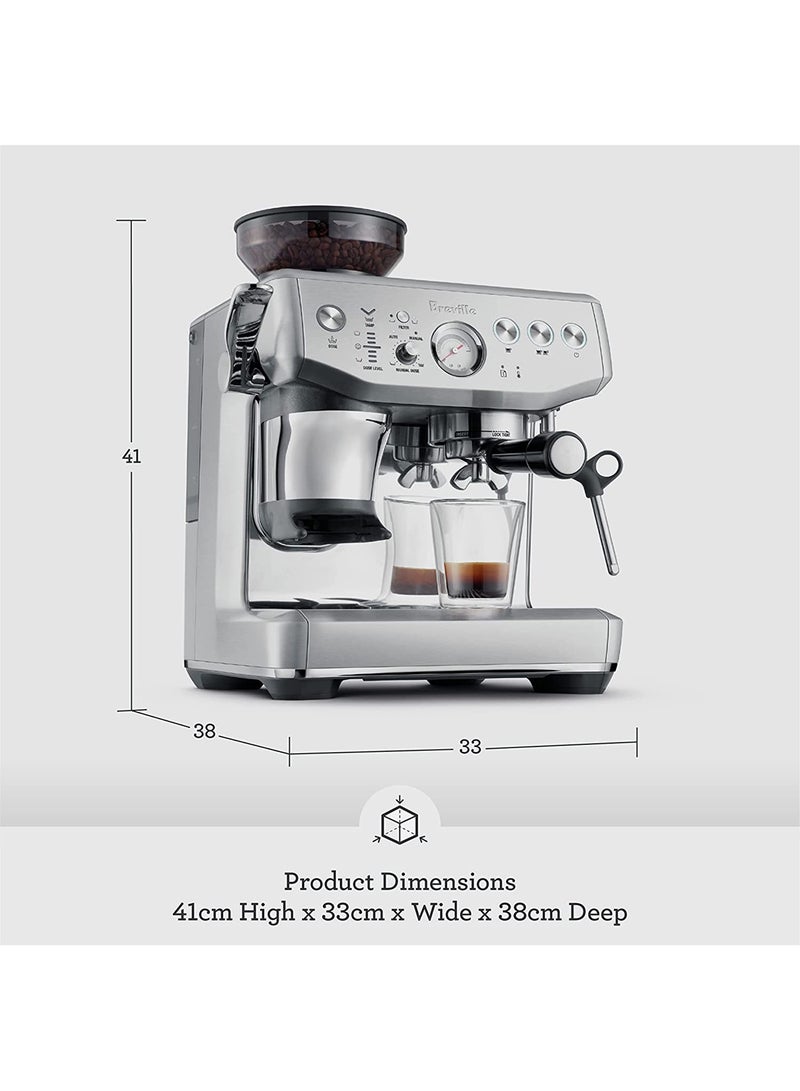 Breville The Barista Express Impress Coffee Maker (International Version) 2 L 1850 W BES876SST Sea Salt  - Image 4