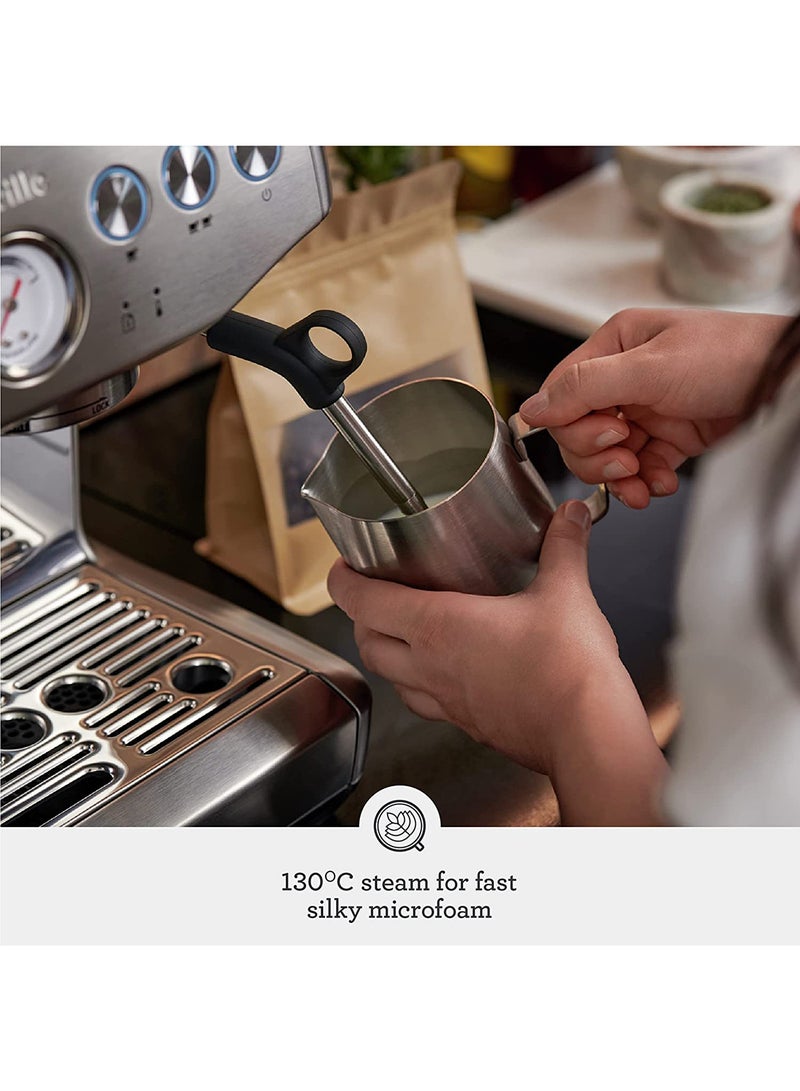 Breville The Barista Express Impress Coffee Maker (International Version) 2 L 1850 W BES876SST Sea Salt  - Image 5
