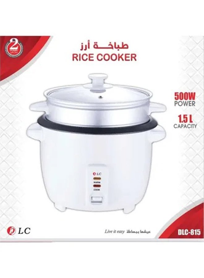 دي إل سي  جهاز طهي الأرز من الستانلس ستيل 1.5 L 500.0 W DLC-815 أبيض  - Image 3