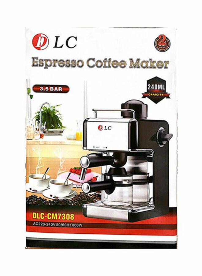 DLC - Espresso Coffee Maker 240.0 ml 800.0 W DLC-CM7308 Black/Silver - Image 1
