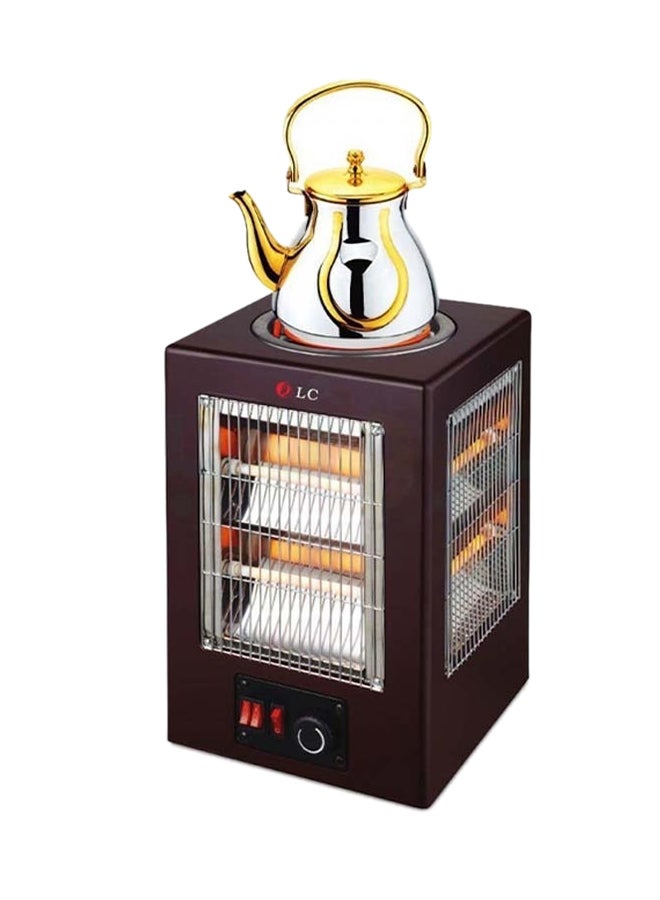 DLC 2-In-1 Electric Room Heater With Hot Plate 2000.0 W DLC-R5842 Brown/Gold/Silver - Image 1