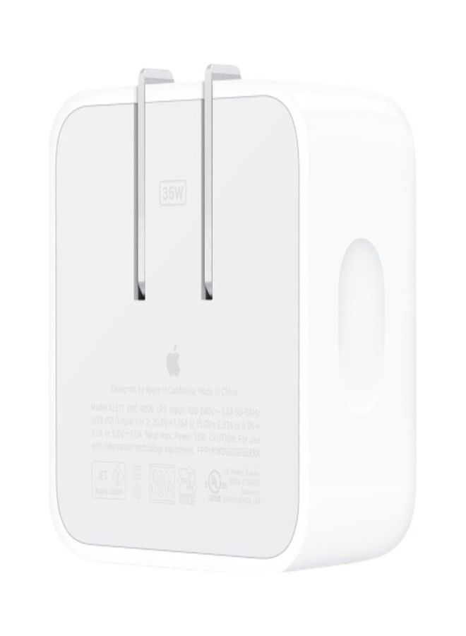 أبل - محول طاقة مزدوج USB-C بقدرة 35 وات لسلسلة iPhone 14/13 - Image 1