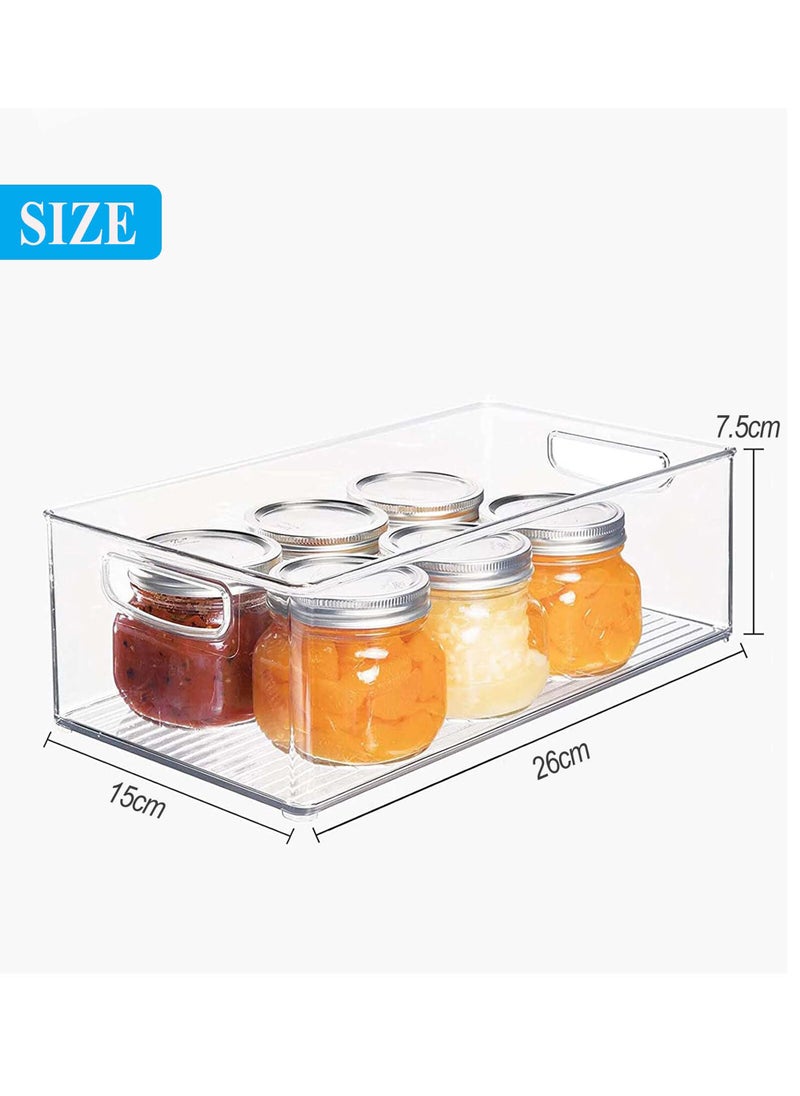 InterDesign Stackable Pantry Food Storage Bins Fridge Cabinet, Kitchen Organization and Storage Fridge Organizers Clear 26x7.5x15cm  - Image 2