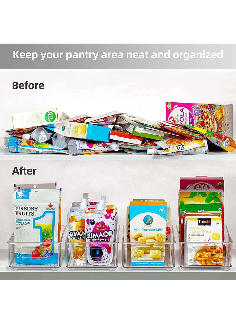 InterDesign Stackable Pantry Food Storage Bins Fridge Cabinet, Kitchen Organization and Storage Fridge Organizers Clear 26x7.5x15cm  - Image 4