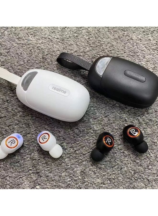realme - Wireless Headset With Carrying Case White - Image 1