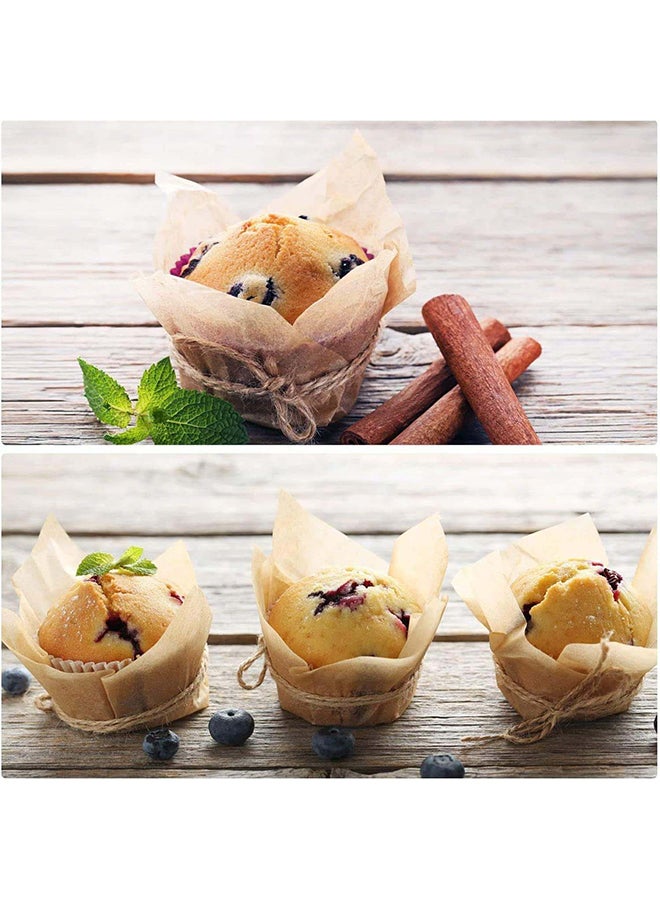 Generic - 50-Piece Oil-Proof Muffin Holders Brown 50x(5x8)cm - Image 1