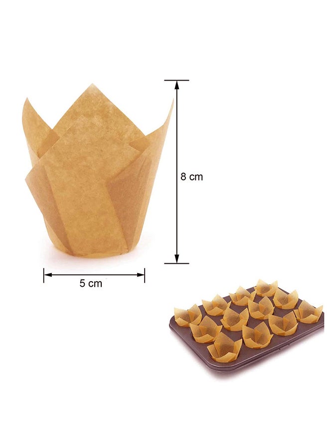 Generic - 50-Piece Oil-Proof Muffin Holders Brown 50x(5x8)cm - Image 1