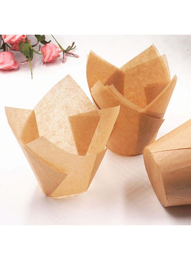 Generic - 50-Piece Oil-Proof Muffin Holders Brown 50x(5x8)cm - Image 1