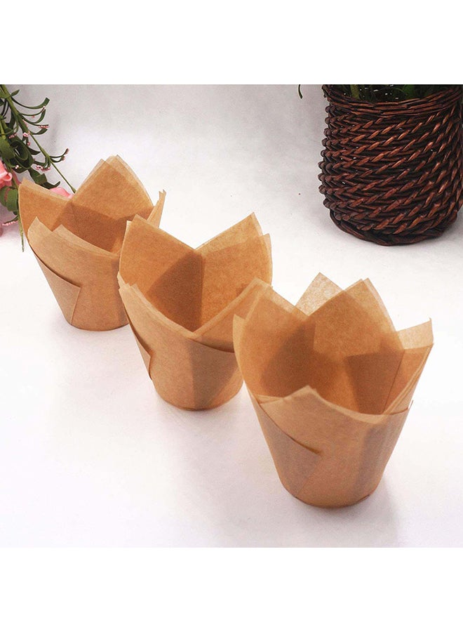 Generic - 50-Piece Oil-Proof Muffin Holders Brown 50x(5x8)cm - Image 1