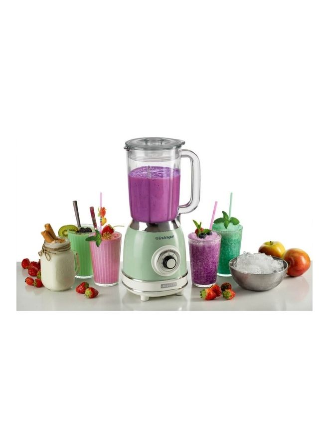 Ariete - Vintage Glass Blender 4 Speed Setting ​​with Pulse Function, 2 Grinding & Chopping Mills - Perfect for Puree, Ice Crush, Frozen Drinks, Shakes & Smoothies 1.5 L 1000 W ART583-V-GR Green - Image 1