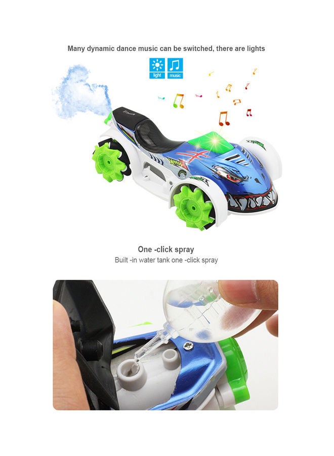 كيدل 1 14 عربة القرش الوحشية مع رذاذ خفيف وموسيقى وجهاز تحكم عن بعد، سيارة رذاذ حيلة مزدوجة الجوانب دوارة على الطرق الوعرة للأولاد والبنات 15 × 27 × 10 سم - Image 2