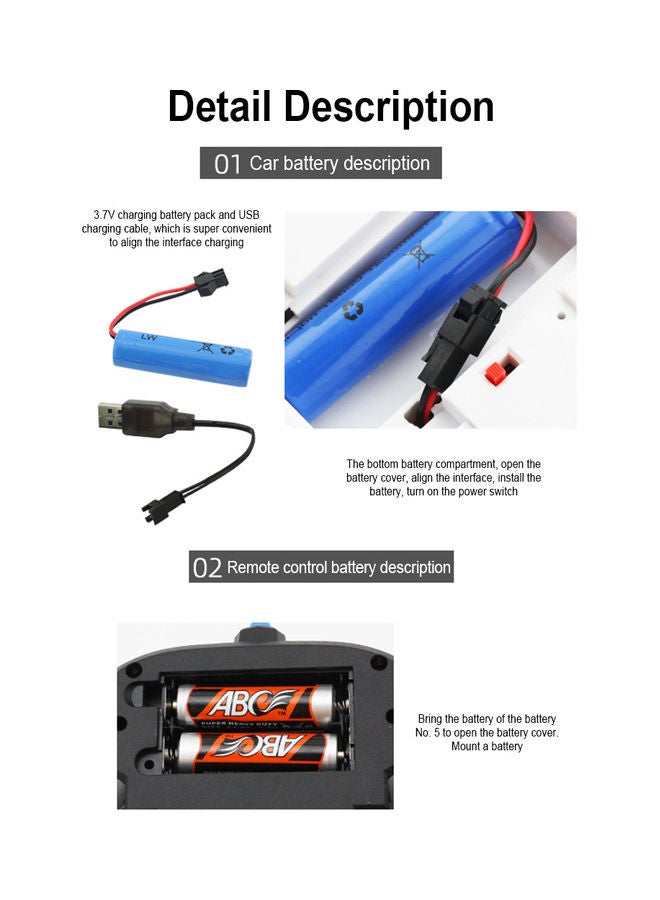 كيدل 1 14 عربة القرش الوحشية مع رذاذ خفيف وموسيقى وجهاز تحكم عن بعد، سيارة رذاذ حيلة مزدوجة الجوانب دوارة على الطرق الوعرة للأولاد والبنات 15 × 27 × 10 سم - Image 3