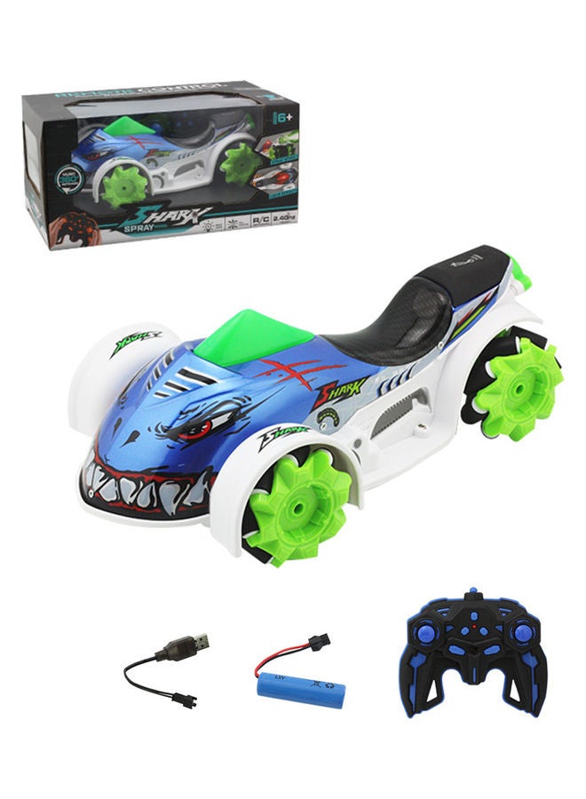 كيدل 1 14 عربة القرش الوحشية مع رذاذ خفيف وموسيقى وجهاز تحكم عن بعد، سيارة رذاذ حيلة مزدوجة الجوانب دوارة على الطرق الوعرة للأولاد والبنات 15 × 27 × 10 سم - Image 1