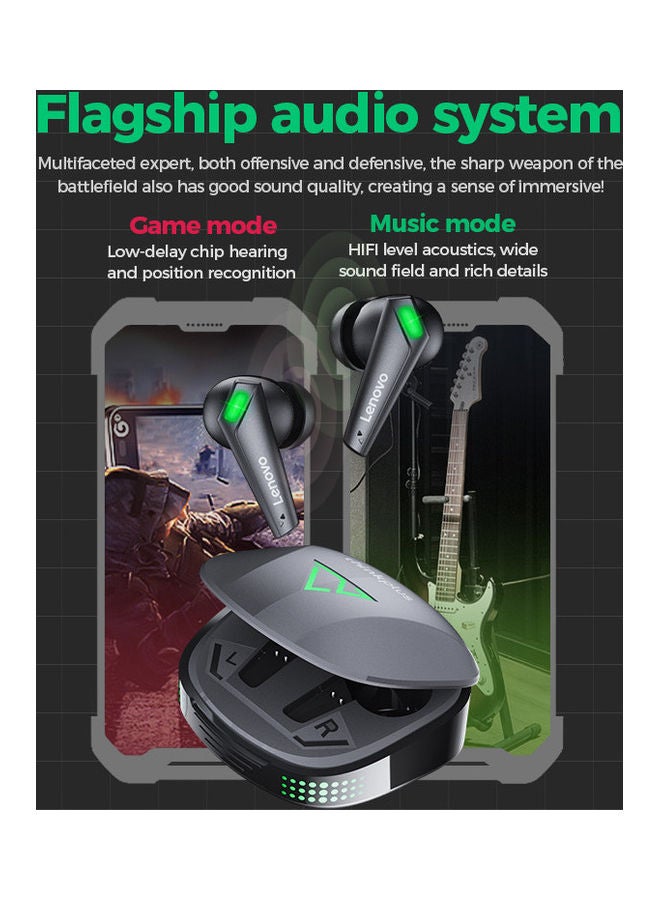 Lenovo - Thinkplus XT85II Bluetooth Earphone Wireless Headphones Waterproof Earbuds TWS Low Latency HD Call Dual With Mic Gaming Headset Black - Image 1