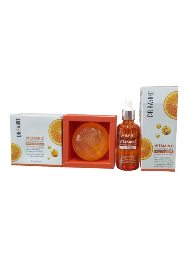 دكتور راشيل سيروم 50 مل وصابون 100 جرام للبشرة بخلاصة فيتامين سي لتحسين مرونة الجلد ومضاد للتجاعيد 150ملليلتر - Image 1