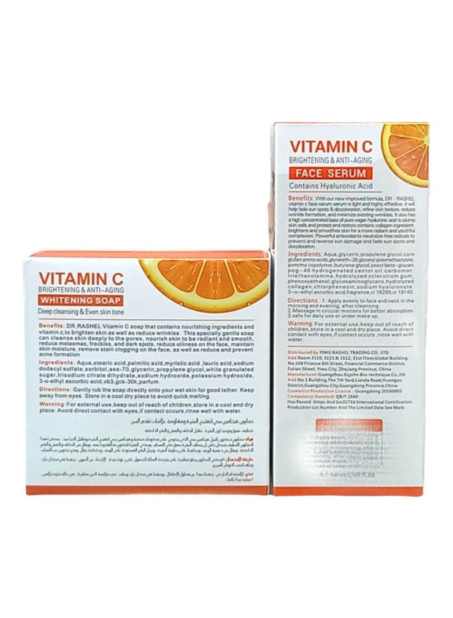 دكتور راشيل سيروم 50 مل وصابون 100 جرام للبشرة بخلاصة فيتامين سي لتحسين مرونة الجلد ومضاد للتجاعيد 150ملليلتر - Image 2