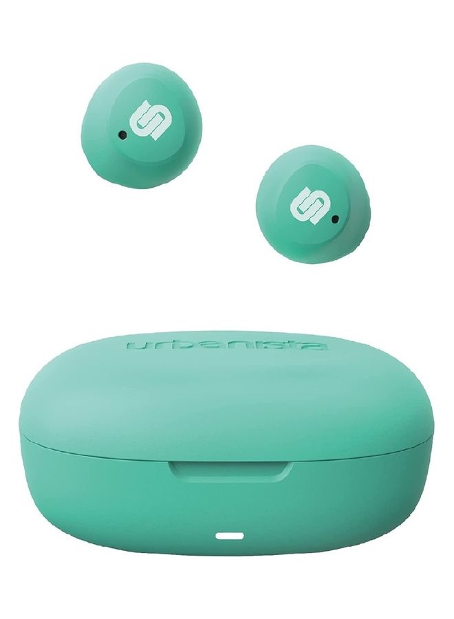 Urbanista Lisbon Wireless Earbuds Bluetooth 5.2 Enhanced Touch Controls 27 Hr Playtime USB C Fast Charging Case IPX Sweatproof For Running Sports Mint Green  - Image 1