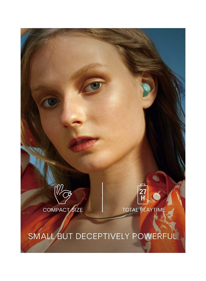 Urbanista Lisbon Wireless Earbuds Bluetooth 5.2 Enhanced Touch Controls 27 Hr Playtime USB C Fast Charging Case IPX Sweatproof For Running Sports Mint Green  - Image 3