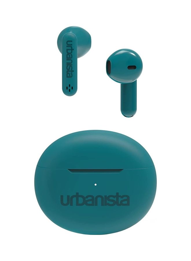 Urbanista Austin True Wireless Bluetooth 5.3 In Ear IPX4 Headphones With Dual Microphones 20 Hr Playtime With Touch Controls USB C Charging Case Lake Green  - Image 1