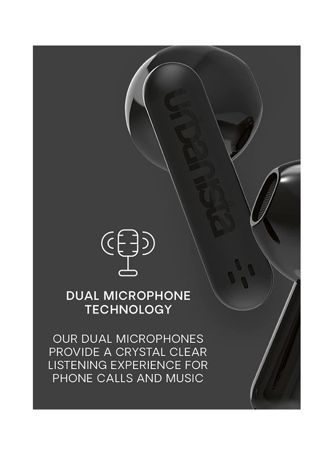 Urbanista Austin True Wireless Bluetooth 5.3 In Ear IPX4 Headphones With Dual Microphones 20 Hr Playtime With Touch Controls USB C Charging Case Midnight Black  - Image 2