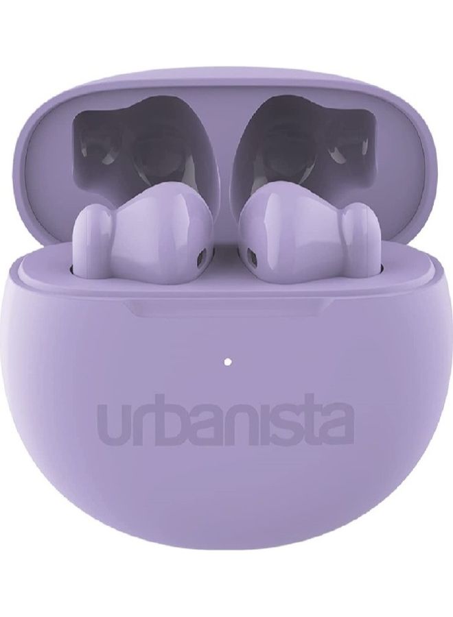 Urbanista Austin True Wireless Bluetooth 5.3 In Ear IPX4 Headphones With Dual Microphones 20 Hr Playtime With Touch Controls USB C Charging Case Lavender Purple  - Image 1