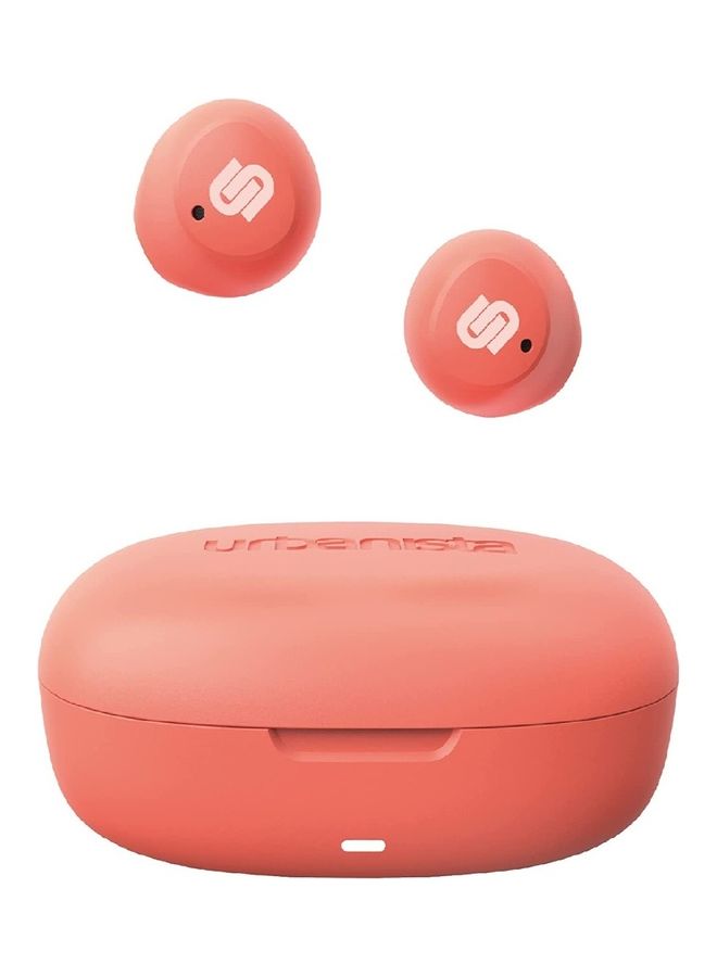 Urbanista - Lisbon Wireless Earbuds Bluetooth 5.2 Enhanced Touch Controls 27 Hr Playtime USB C Fast Charging Case IPX Sweatproof For Running Sports Coral Peach - Image 1