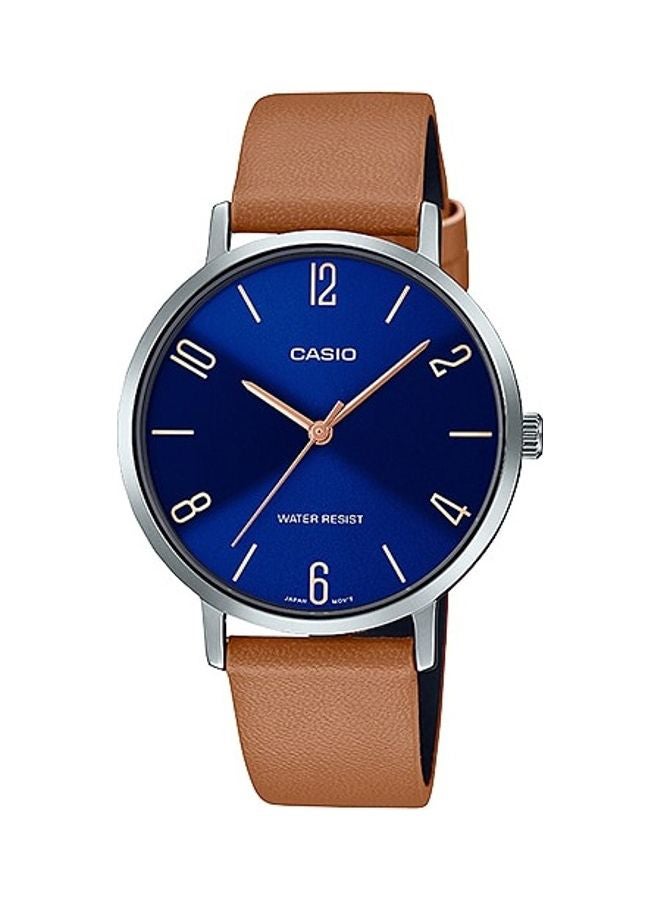 CASIO Women's Leather Analog Watch LTP-VT01L-2B2 - 34 mm - Brown - Image 1