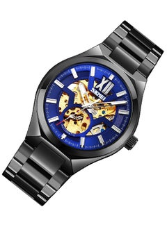 SKMEI Men's Fashion  Mechanical Top Brand Luxury Stainless Steel Band Automatic  Watch 8529BKBU  - Image 4