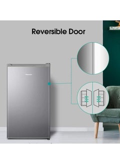 Hisense 122L Capacity Single Door Refrigerator with Manual Defrost,3 Door Balcony, Mechanical Temperature Control, Tampered Glass Shelves RR122D4ASU Silver  - Image 5