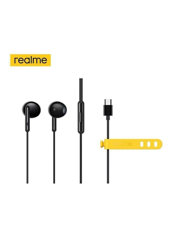 realme - Buds Classic Headphones Wired Type-C Plug Sports Headphones with Built-in Microphone - Black - Image 1