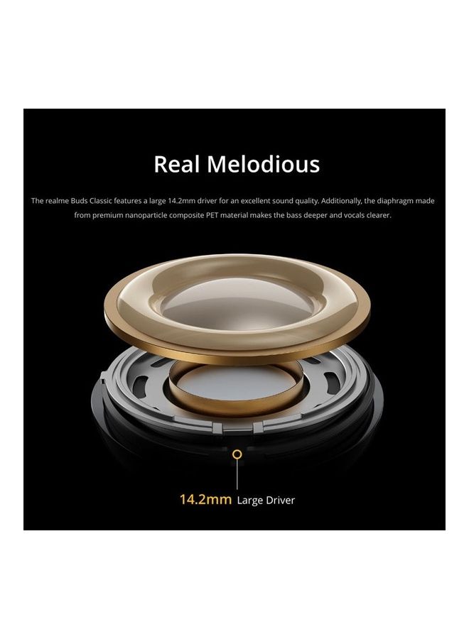 realme - Buds Classic Headphones Wired Type-C Plug Sports Headphones with Built-in Microphone - Black - Image 1