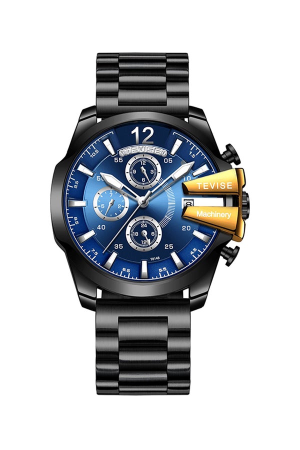 Tevise - Men's Chronograph Round Watch With Stainless Steel Strap T814B/SBLG - Image 1
