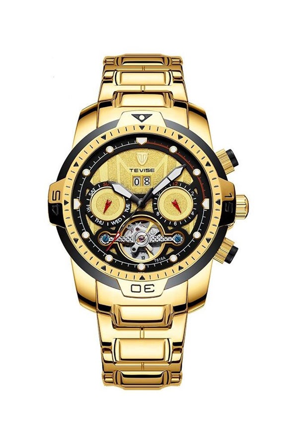 Tevise Men's Chronograph Round Watch With Stainless Steel Strap T816A/BGS - Image 1