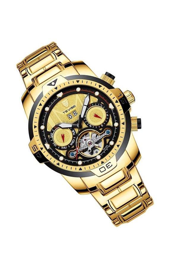 Tevise Men's Chronograph Round Watch With Stainless Steel Strap T816A/BGS - Image 5
