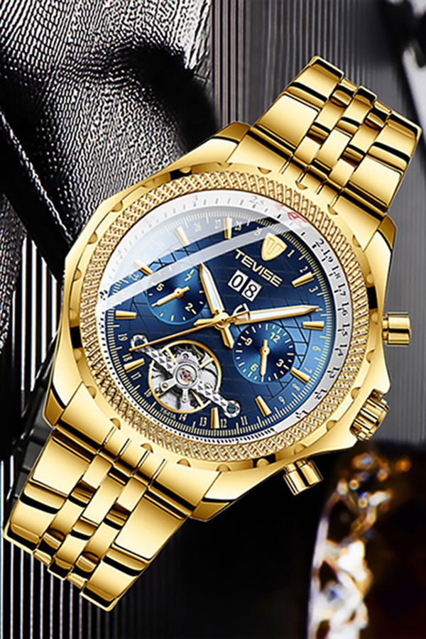 تيفيز ساعة يد كرونوغراف دائرية بسوار من الستانلس ستيل طراز T841/ للرجال - Image 5