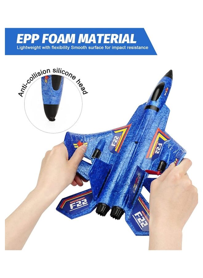 MYTOYS - High Speed Remote Control Plane RTF F22 Raptor 2.4Ghz 6 Axis Gyro RC Airplane With Light Strip Jet Fighter Toy Gift - Image 1