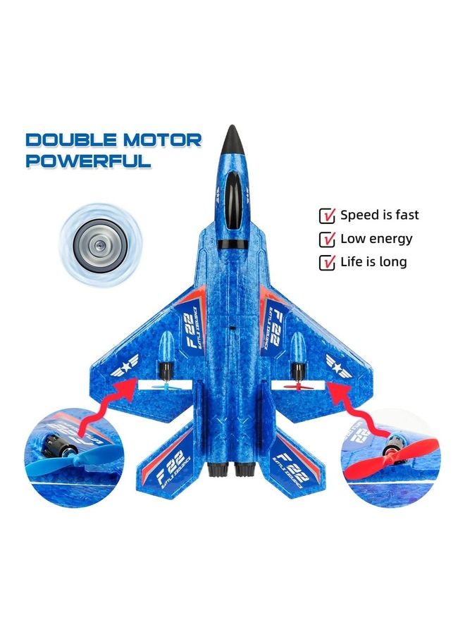 MYTOYS - High Speed Remote Control Plane RTF F22 Raptor 2.4Ghz 6 Axis Gyro RC Airplane With Light Strip Jet Fighter Toy Gift - Image 1
