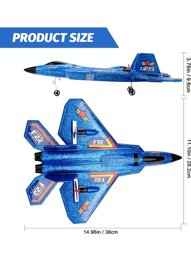 MYTOYS - High Speed Remote Control Plane RTF F22 Raptor 2.4Ghz 6 Axis Gyro RC Airplane With Light Strip Jet Fighter Toy Gift - Image 1