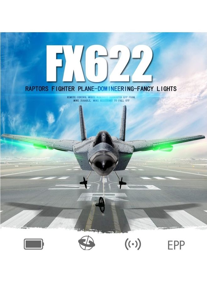 MYTOYS - FX622 2CH Remote Control Airplane F22 Jet Indoor Outdoor RC Glider 2.4GHZ Aircraft - Image 1