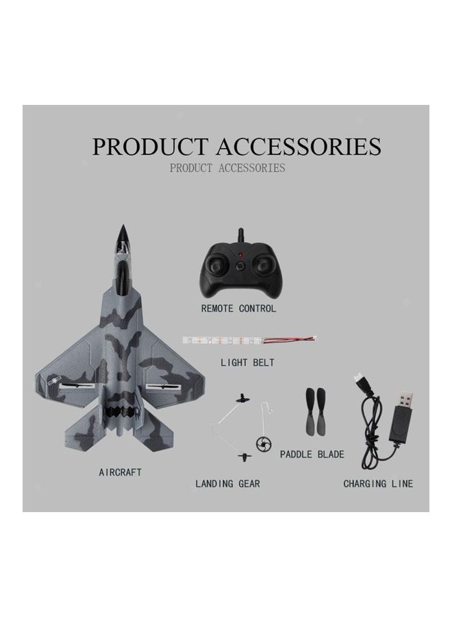 MYTOYS - FX622 2CH Remote Control Airplane F22 Jet Indoor Outdoor RC Glider 2.4GHZ Aircraft - Image 1