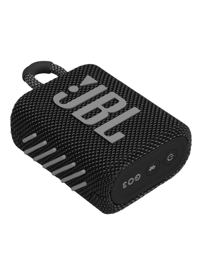 JBL - GO 3 Portable Bluetooth Speaker Black - Image 1