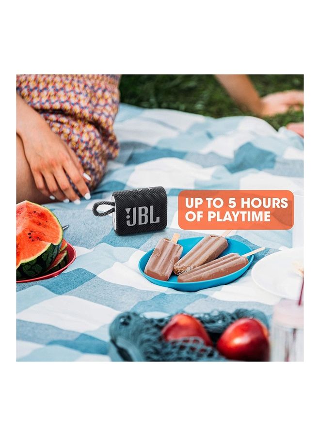 JBL - GO 3 Portable Bluetooth Speaker Black - Image 1
