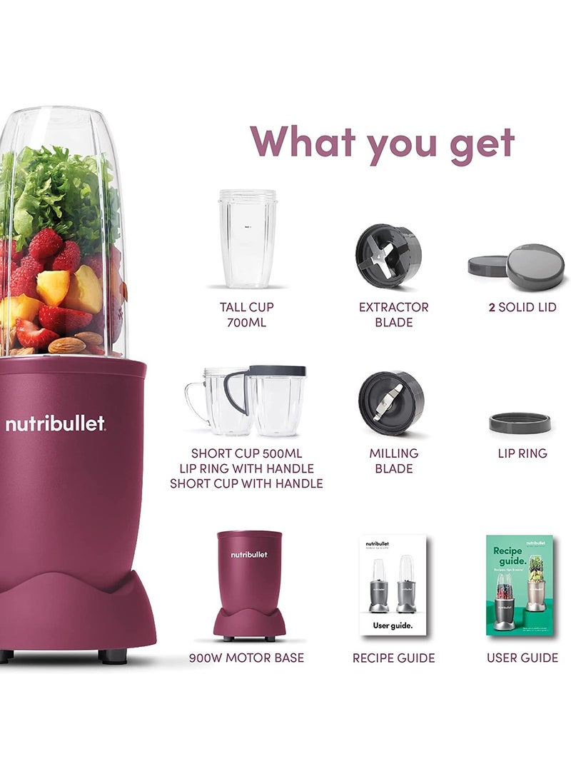 nutribullet - 9 Accessories, Multi-Function High Speed Blender, Mixer System With Nutrient Extractor, Smoothie Maker 700.0 ml 900.0 W NB-201 Light Plum - Image 1