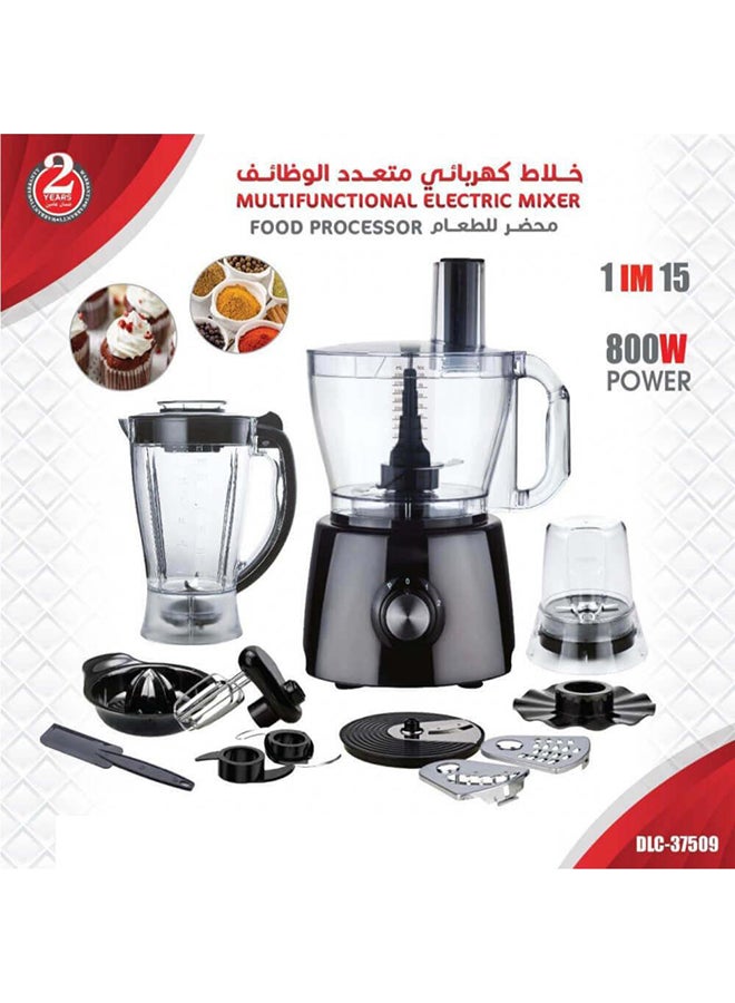 DLC Multi-Function Food Processor 800.0 W DLC-37509 Black - Image 2