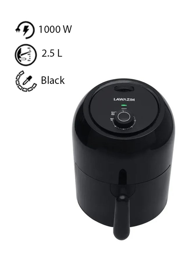 لوازم - مقلاة هوائية كهربائية 2.5 L 1000 W 05-2351-01 أسود - Image 1