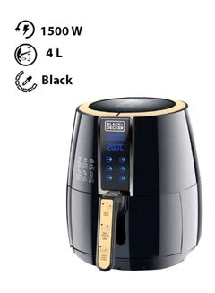 بلاك اند ديكر مقلاة هوائية آيرو فراي رقمية 4 L 1500 W AF400 أسود/ذهبي  - Image 1